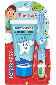 GEL TOOTHPASTE  KIDS DENTAL FUN PACK-BUBBLEGUM DENTOSHINE