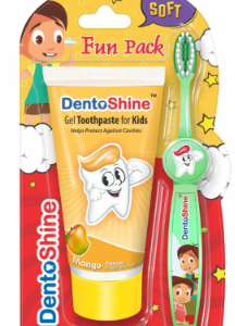 GEL TOOTHPASTE KIDS DENTAL FUN PACK-MANGO 80GM DENTOSHINE
