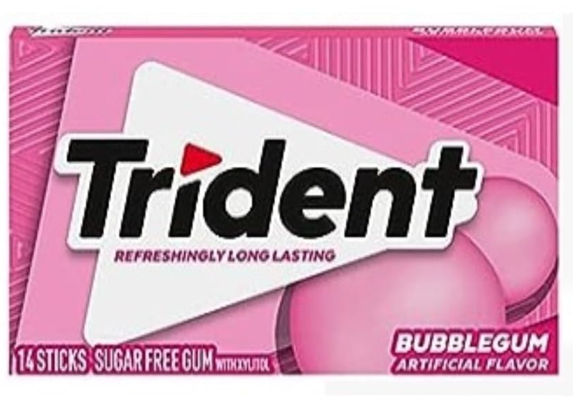 Chewing gum - TRIDENT Bubblegum flavour sugar free, 14 sticks 26gm